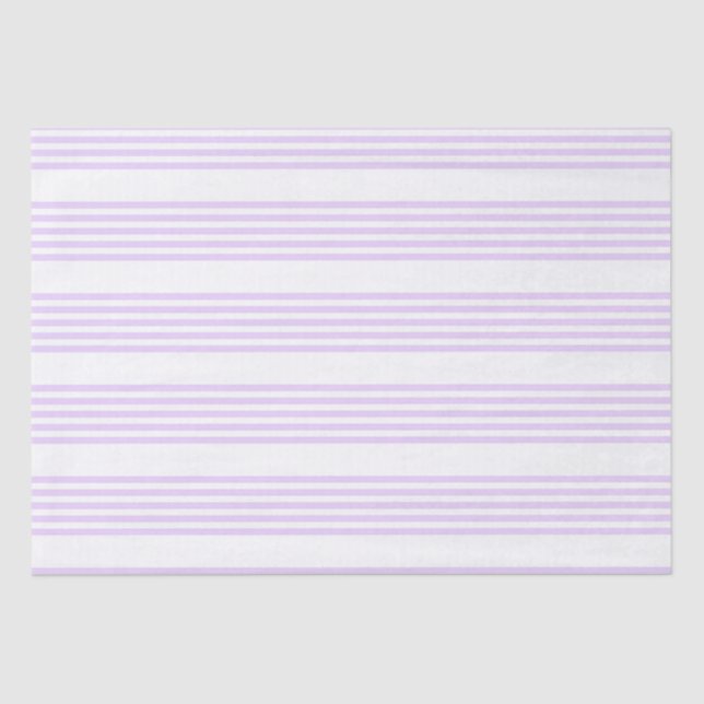 Papel De Seda Patrón Lilac púrpura y blanco de cinco rayas (Anverso)