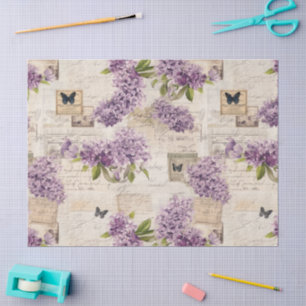 Papel De Seda Patrón Lilac vintage