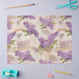 Papel De Seda Patrón Lilac vintage