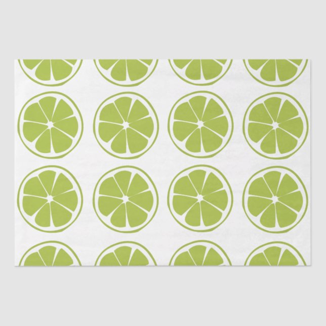 Papel De Seda Patrón Lime Fruit Green Lime (Anverso)