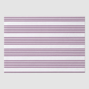 Papel De Seda Patrón malva morado y blanco de cinco rayas