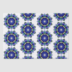 Papel De Seda Patrón Mandala 02 en azul oscuro