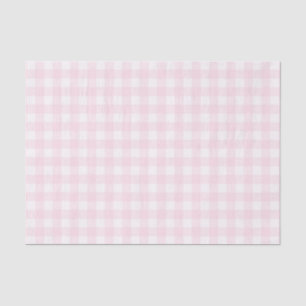 Papel De Seda Patrón marcado de Gingham rosa pálido de bonito