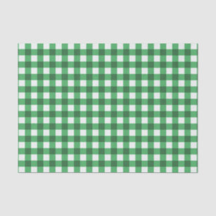 Papel De Seda Patrón marcado de Gingham verde de bonito