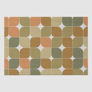 Papel De Seda Patrón marrón naranja beige abstracto de mediados