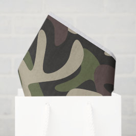 Papel De Seda Patrón marrón verde de camuflaje militar