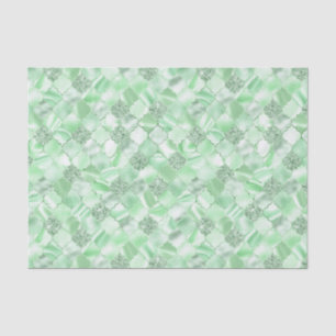 Papel De Seda Patrón marroquí de cuatro hojas en verde menta