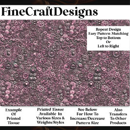 Papel De Seda Patrón Mecánico de Steampunk Decoupage BN1 Rosa