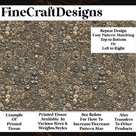 Papel De Seda Patrón Mecánico de Steampunk Rust BM9 Desconexión