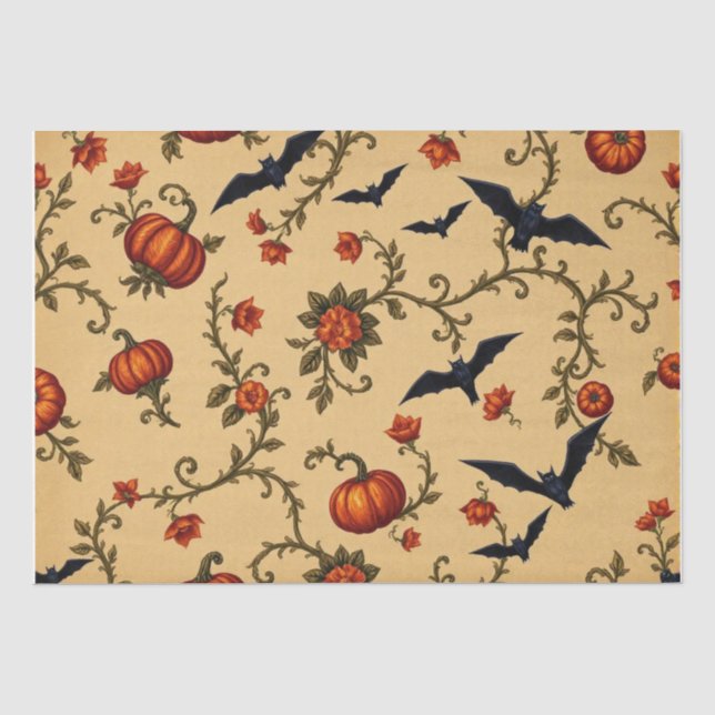 Papel De Seda Patrón Medieval Francés de Halloween (Anverso)