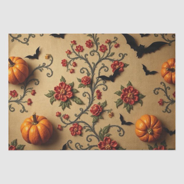 Papel De Seda Patrón Medieval Francés de Halloween (Anverso)