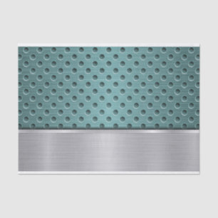 PAPEL DE SEDA PATRÓN METALIZADO TURQUESA Y PLATA