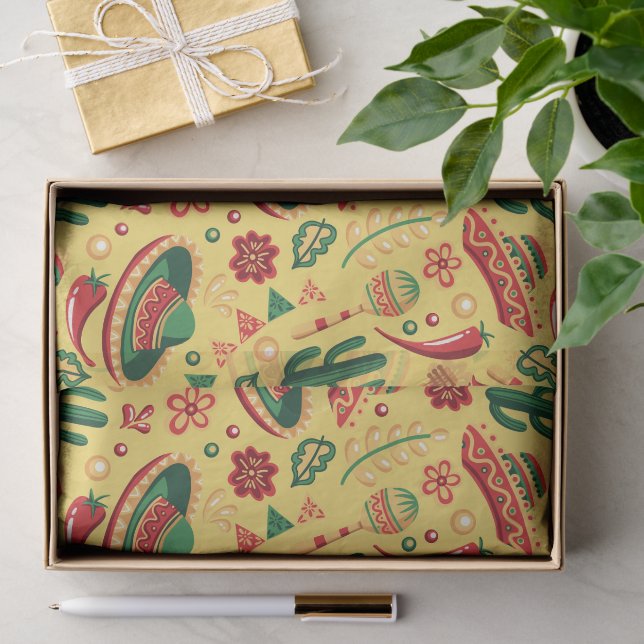 Papel De Seda Patrón mexicano del Cinco De Mayo  (Regalo )