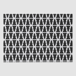 Papel De Seda Patrón minimalista de árbol de Navidad blanco y ne
