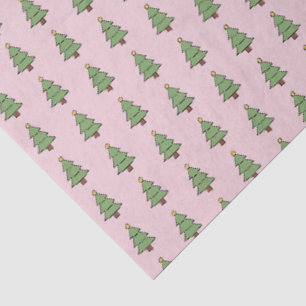 Papel De Seda Patrón minimalista de árbol de Navidad escandinavo