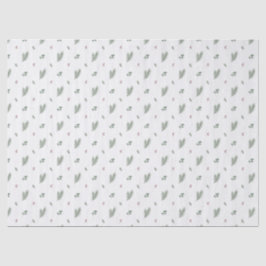 Papel De Seda Patrón Mínimo de Navidad, Pino, Bayas