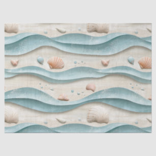 Papel De Seda Patrón Mínimo de Playa Boho