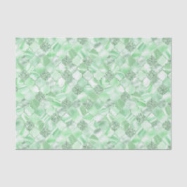 Papel De Seda Patrón Mint Green Moroccan Quatrefoil