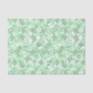 Papel De Seda Patrón Mint Green Moroccan Quatrefoil