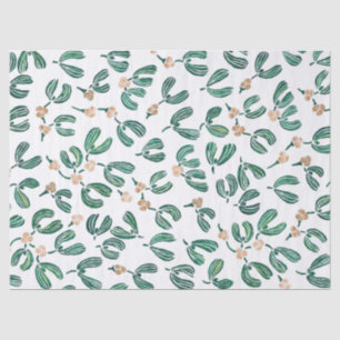 Papel De Seda Patrón Mistletoe de acuarela moderna