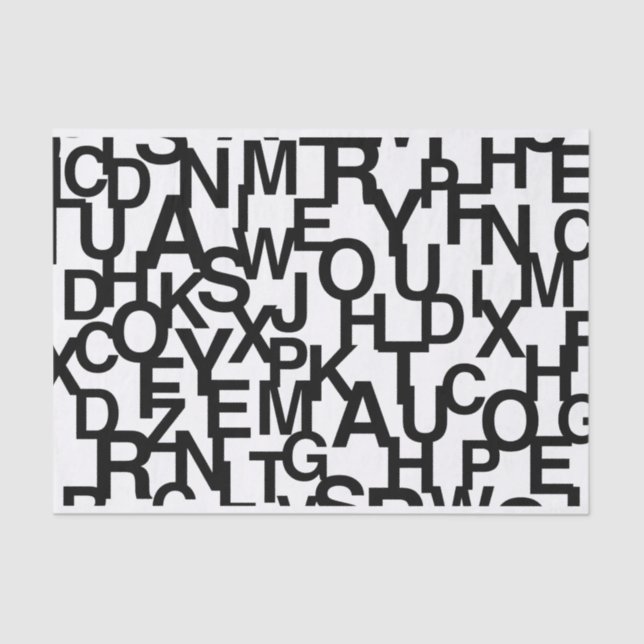 Papel De Seda Patrón moderno, abstracto, confuso con letras (Anverso)