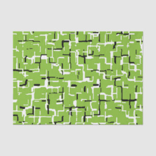 Papel De Seda Patrón moderno blanco y negro verde