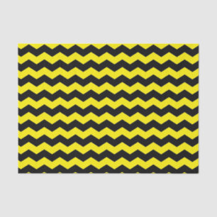Papel De Seda Patrón moderno Chevron Zigzag negro y amarillo