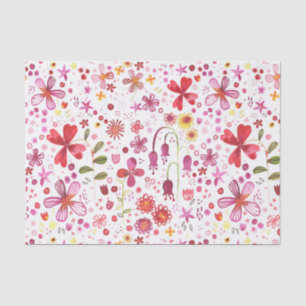 Papel De Seda Patrón moderno de arte floral acuarela
