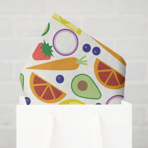 Papel De Seda Patrón moderno de frutas y verduras