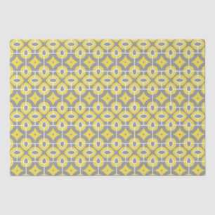 Papel De Seda Patrón moderno de gris y mosaico blanco