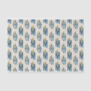 Papel De Seda Patrón moderno de la era atómica de mediados de si