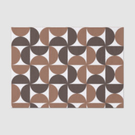 Papel De Seda Patrón moderno de mediados de siglo marrón