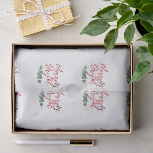 Papel De Seda Patrón moderno de Navidad con vegetación alegre y