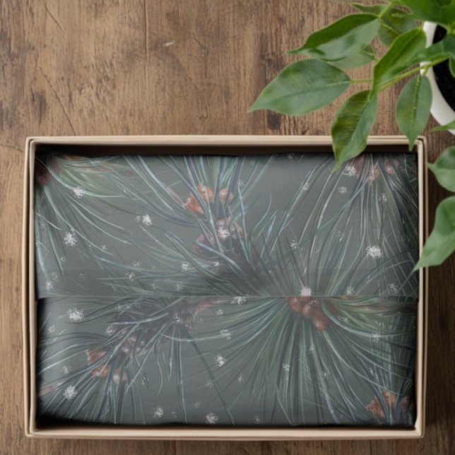 Papel De Seda Patrón moderno de pino de invierno ruso (Subido por el creador)