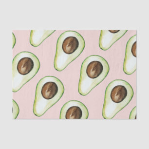 Papel De Seda Patrón Moderno Pastel Rosa Y Aguacate Verde