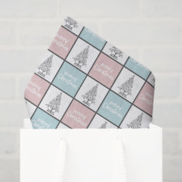 Papel De Seda Patrón moderno rosa y azul pastel de los navidades