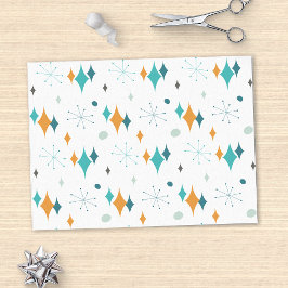 Papel De Seda Patrón moderno Starburst Mid Century