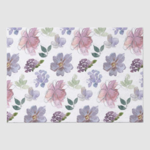 Papel De Seda Patrón morado floral