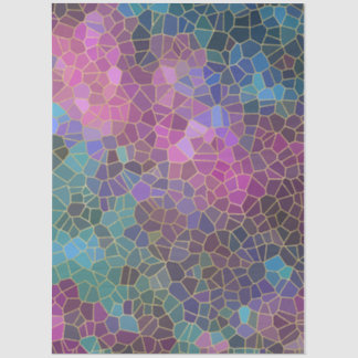 Papel De Seda Patrón mosaico de oro verde azul morado rosado Ver