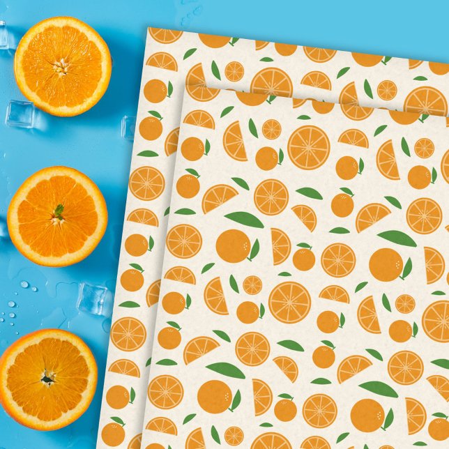 Papel De Seda Patrón naranja (Orange Pattern Tissue Paper)