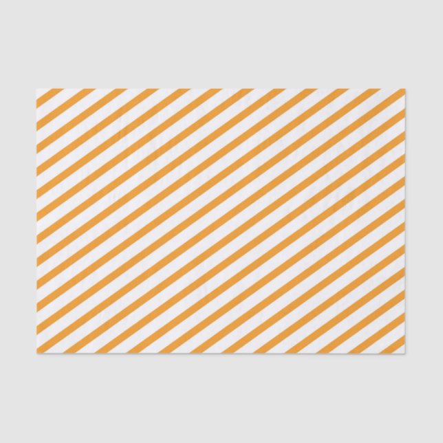 Papel De Seda Patrón Naranja de franja diagonal (Anverso)
