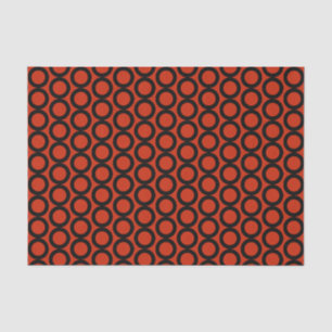 Papel De Seda Patrón Naranja Rojo Negro