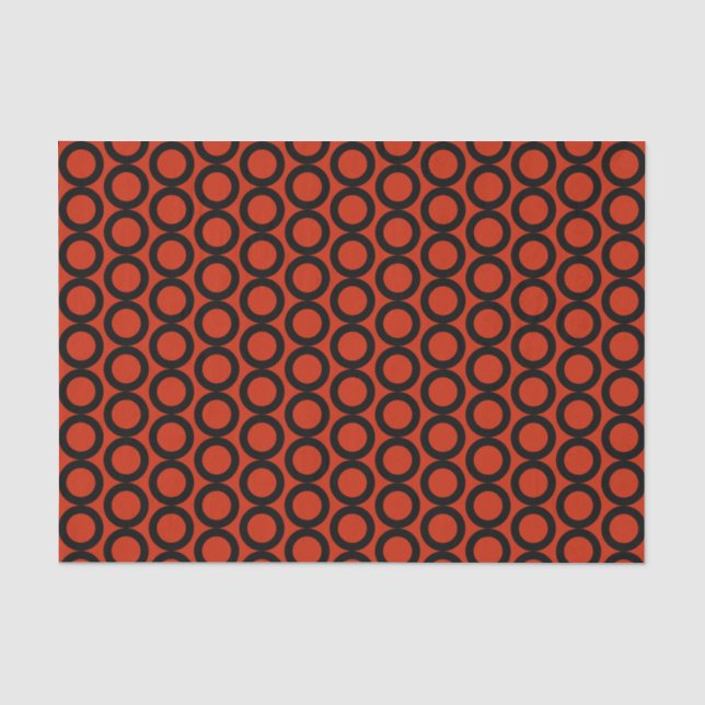Papel De Seda Patrón Naranja Rojo Negro (Anverso)