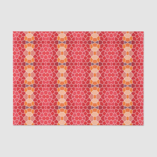 Papel De Seda Patrón Naranja Rojo Rosa (Anverso)