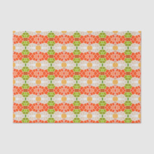 Papel De Seda Patrón naranja y verde