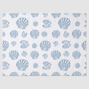Papel De Seda Patrón náutico de perla de concha de mar minimalis