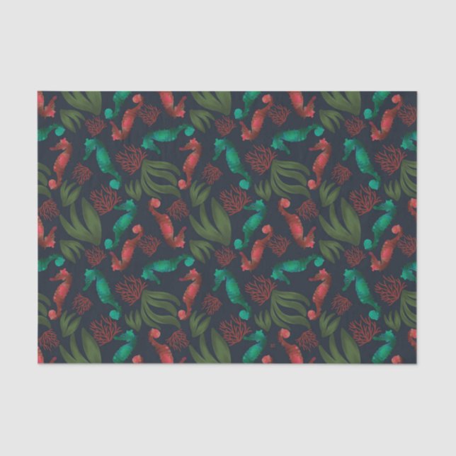 Papel De Seda Patrón náutico Hija marino azul (Anverso)