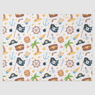 Papel De Seda Patrón Náutico Temático Pirata Cuto