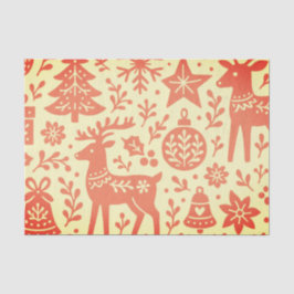 Papel de seda patrón navideño escandinavo