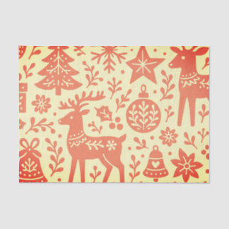 Papel de seda patrón navideño escandinavo